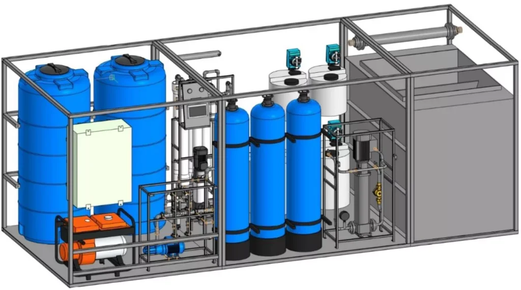 Konteyner Su Arıtma Sistemi 3 Boyutlu Çizim